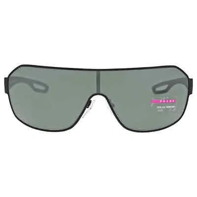 Pre-owned Prada Linea Rossa Grey Shield Men's Sunglasses Ps 52qs Dg01a1 37 Ps 52qs Dg01a1 In Gray