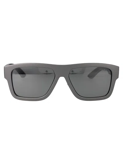 PRADA PRADA LINEA ROSSA INJECTED GREY METAL SUNGLASSES