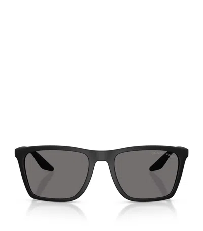Prada Linea Rossa Injected Pr B08s Square Sunglasses In Black