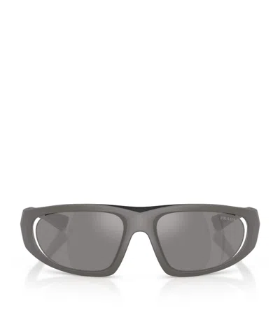 Prada Linea Rossa Irregular Sunglasses In Grey