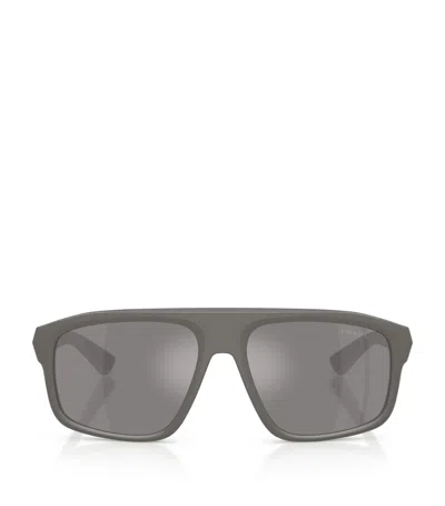 Prada Linea Rossa Irregular Sunglasses In Grey