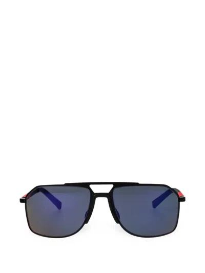 Prada Linea Rossa Ligeometric-frame Sunglasses In Schwarz