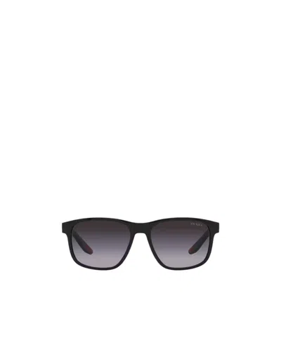 Prada Linea Rossa-logo Square Sunglasses In Nero/grigio