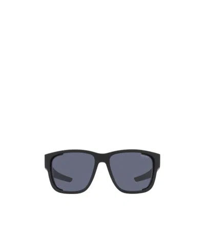 Prada Linea Rossa Logo Sunglasses In Black