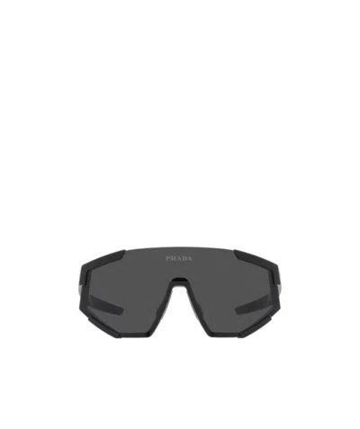 Prada Linea Rossa Logo Sunglasses In Black