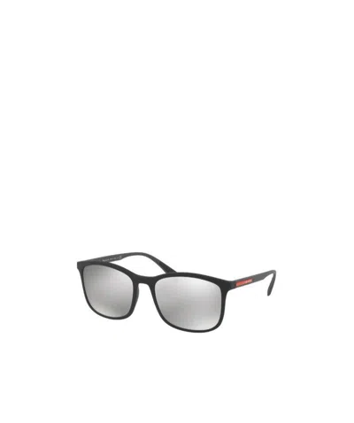 Prada Linea Rossa Logo Sunglasses In Gray