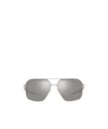 Prada Logo-print Geometric Sunglasses In Gray
