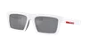 Prada 55mm Rectangular Sunglasses In White