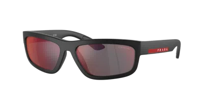 Prada Linea Rossa Man Sunglass Ps 05zs In Dark Grey Mirror Blue,red