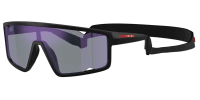 Prada Linea Rossa Man Sunglass Ps A03s In Dark Blue Mirror Violet