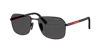 Prada Linea Rossa 57mm Rectangular Sunglasses In Dark Grey