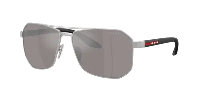 Prada Linea Rossa Man Sunglass Ps A53s In Silver