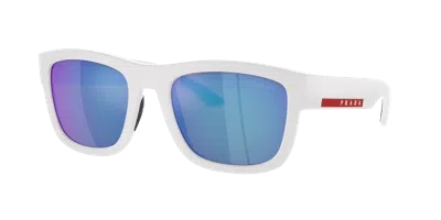 Prada Linea Rossa Man Sunglasses Ps 01zs In Light Green Mirror Blue