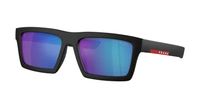 Prada Linea Rossa Man Sunglasses Ps 02zsu In Light Green Mirror Blue