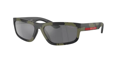 Prada Linea Rossa Man Sunglass Ps 05zs In Grey Mirror Black