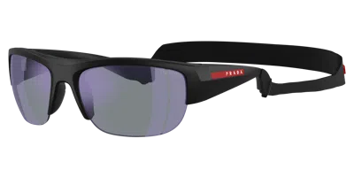 Prada Linea Rossa Man Sunglass Ps A01s In Dark Blue Mirror Violet