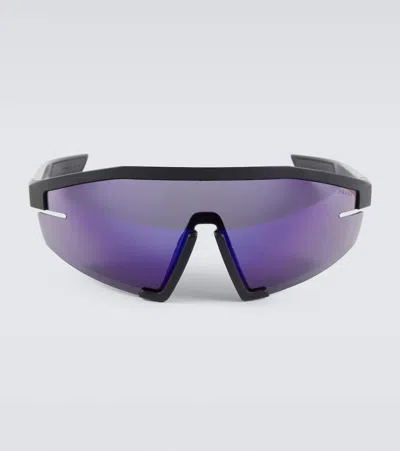 Prada Linea Rossa Mask Sunglasses In Black