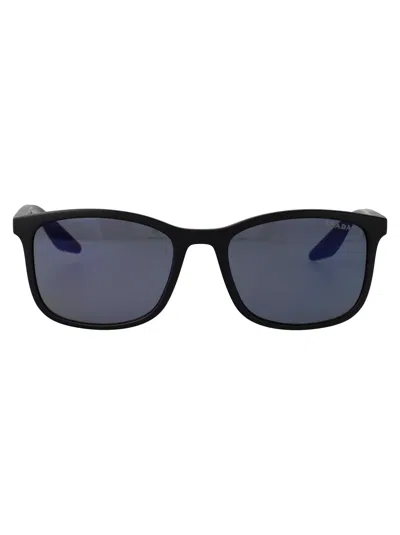PRADA PRADA LINEA ROSSA MATTE BLACK INJECTATE SUNGLASSES