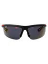 Prada Linea Rossa Matte Black Injectate Sunglasses In Black