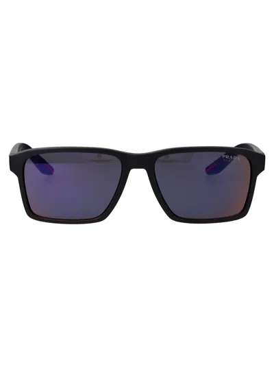 Prada Linea Rossa Matte Black Injected Sunglasses