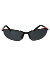 Prada Linea Rossa Matte Black Metal Sunglasses In Black