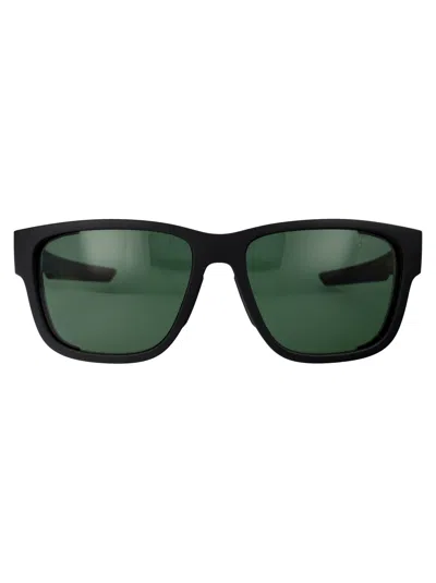 PRADA PRADA LINEA ROSSA MATTE BLACK NYLON SUNGLASSES