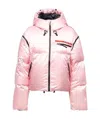 Prada Cropped Technical Nylon Down Jacket In Pink