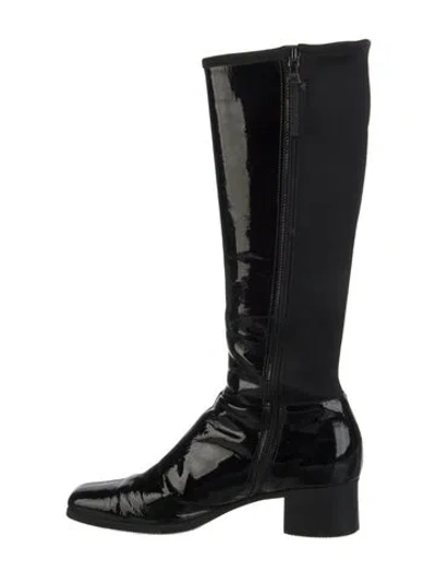 Pre-owned Prada Linea Rossa Patent Leather Boots In Black