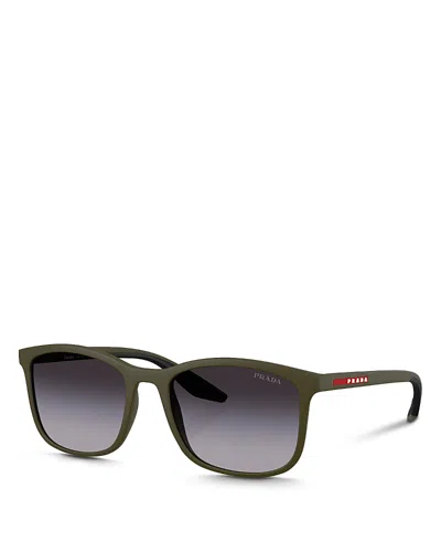 Prada Linea Rossa Pillow Sunglasses, 56mm In Black