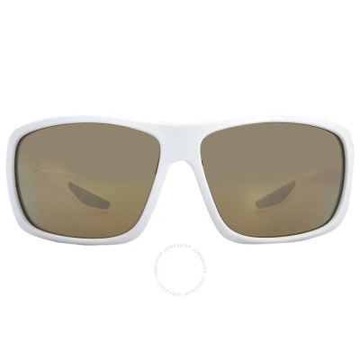 Prada Linea Rossa Polarized Brown Mirror Gold Wrap Men's Sunglasses Ps04vs Aai5n2 66 In Brown / Gold / White