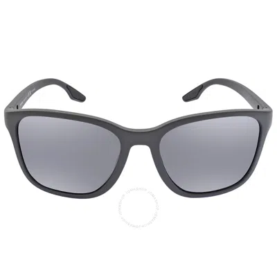 Prada Linea Rossa Polarized Dark Grey Mirror Square Men's Sunglasses Ps 02ws Ufk07h 57 In Dark / Gray / Grey