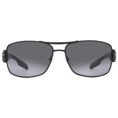 Pre-owned Prada Linea Rossa Polarized Grey Gradient Rectangular Men's Sunglasses Ps 53ns In Gray