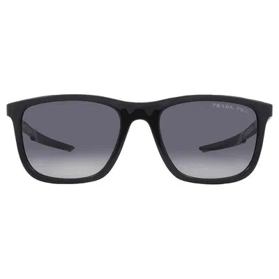 Pre-owned Prada Linea Rossa Polarized Grey Gradient Square Men's Sunglasses Ps 10ws 1ab06g In Gray
