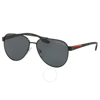 PRADA PRADA LINEA ROSSA POLARIZED GREY PILOT MEN'S SUNGLASSES PS 54TS 1AB5Z1 58
