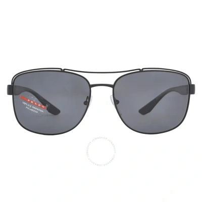 Prada Linea Rossa Polarized Grey Pilot Men's Sunglasses Ps 57vs 1bo02g 61
