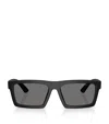 Prada Linea Rossa 58mm Polarized Rectangular Sunglasses In Black