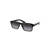 Prada 58mm Polarized Rectangular Sunglasses In Black