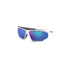 Prada Linea Rossa White/black Rubber Injected Sunglasses In Blue
