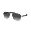 Prada 57mm Polarized Gradient Rectangular Sunglasses
