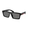 Prada Linea Rossa Rectangle-frame Sunglasses In Black