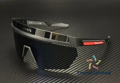 Pre-owned Prada Linea Rossa Ps 01ys 1bo03u Mt Black Dk Grey External Ar 44 Mens Sunglasses In Gray