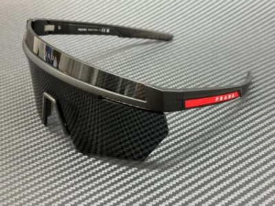 Pre-owned Prada Linea Rossa Ps 01ys 1bo06f Matte Black Grey Men's 73 Mm Sunglasses In Gray