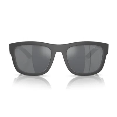 Prada Linea Rossa Ps 01zs Ufk5l0 Gomma Grigia Sunglasses In Gray