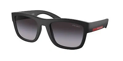 Pre-owned Prada Linea Rossa Ps 01zsf 1bo09u Matte Black Grey Gradient 56mm Mens Sunglasses