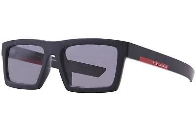 Pre-owned Prada Linea Rossa Ps 02zsu 1bo02g Sunglasses Men's Black/grey Polarized 55mm In Gray