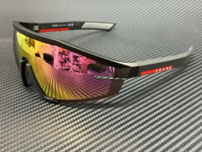 Pre-owned Prada Linea Rossa Ps 03zs 15p20a Metal Grey Pink Mirror Men's 70 Mm Sunglasses