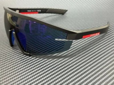 Pre-owned Prada Linea Rossa Ps 03zs 1bo05u Black Blue Violet Men's 71 Mm Sunglasses