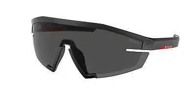 Pre-owned Prada Linea Rossa Ps 03zs 1bo06f Matte Black Dark Grey 44 Mm Men's Sunglasses In Gray