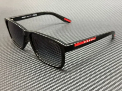 Pre-owned Prada Linea Rossa Ps 05ys 1ab09u Black Grey Gradient Men's 58 Mm Sunglasses In Gray
