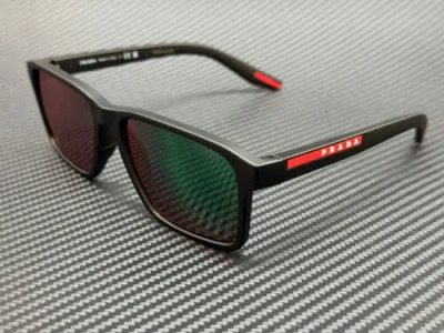 Pre-owned Prada Linea Rossa Ps 05ys 1bo10a Matte Black Mirror Men's 58 Mm Sunglasses